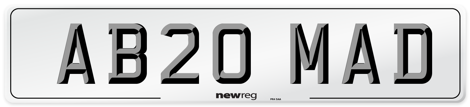 AB20 MAD Number Plate from New Reg